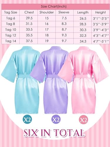 24 Pcs Sleepover Party Supplies for Girls: Spa Party Robes, Tote Bags, Headbands, and Masks