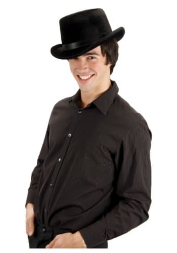Elope Men's Black Top Hat - Sturdy Felt Construction, Adjustable Fit