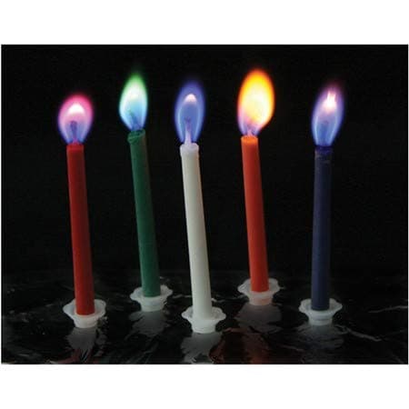 Colorflame Birthday Candles with Colored Flames - 12 Per Box