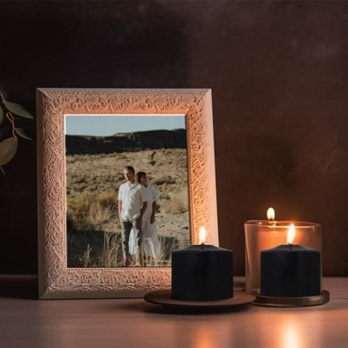 Bulk Black Pillar Candles - Pack of 24, 1.25 Inch - For Kitchen, Spa, Lanterns, Mantels, Prayers, and Emergencies