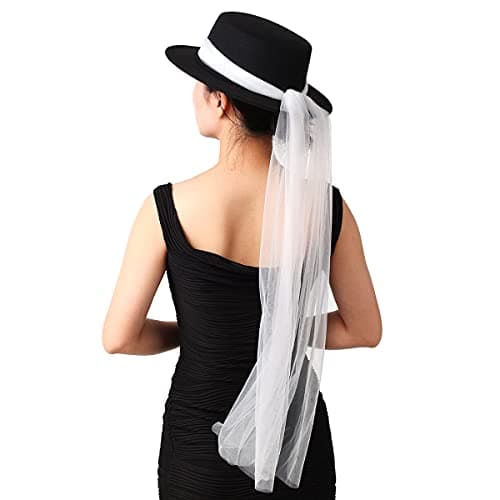 COSDREAMER Black & White Gothic Steampunk Top Hat for Party