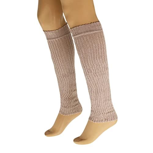 American-Made AWS Women's Retro Knitted Cotton Leg Warmers Soft & Stretchy