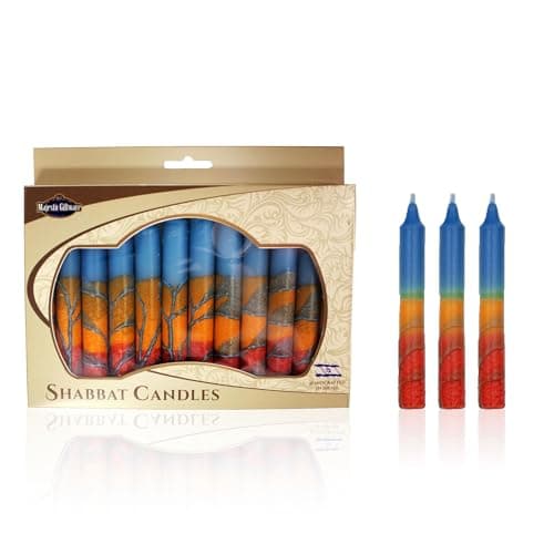 Safed 12-Pack Harmony Violet Shabbat Candles - Dripless & Traditional (SC-SHHR-V)
