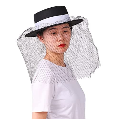 COSDREAMER Black & White Gothic Steampunk Top Hat for Party
