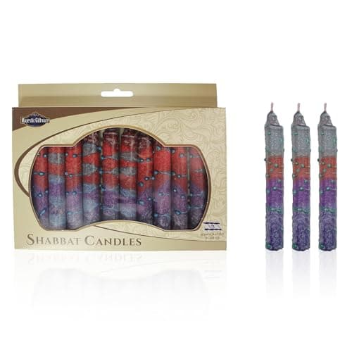 Safed 12-Pack Harmony Violet Shabbat Candles - Dripless & Traditional (SC-SHHR-V)
