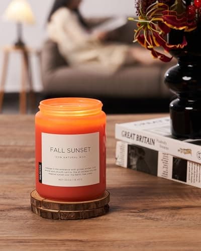 Soy Amber & Sandalwood Candle 19.4oz, 110hr Long Lasting Housewarming Gift
