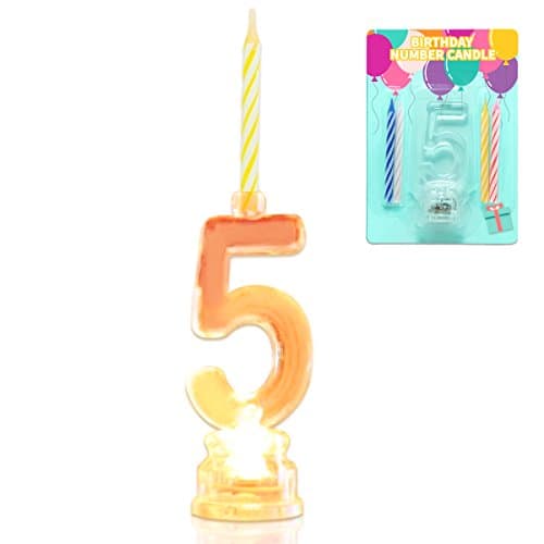 Novelty Flashing Multicolor Birthday LED Candle Toper with 4 Candles (Number 2)
