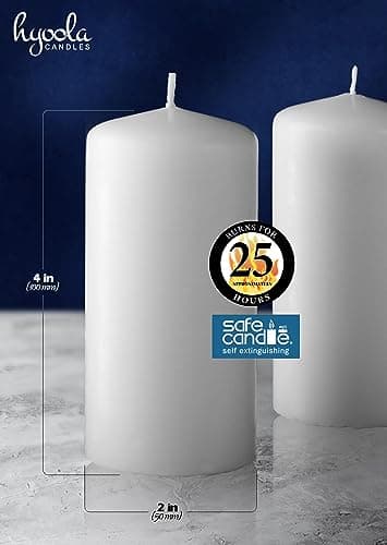 Hyiola Unscented 2x4 Inch Pillar Candles - Set of 4