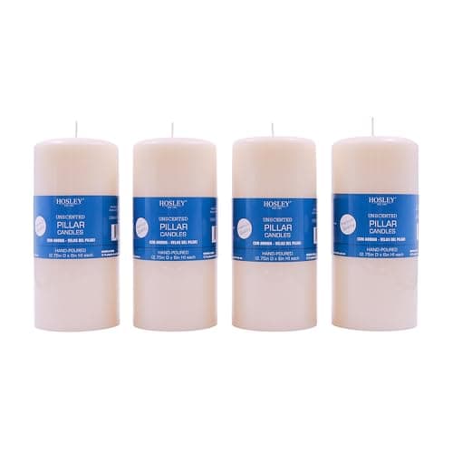 Hosley White Unscented 2x3 High Pillar Candles, Set of 6 O4