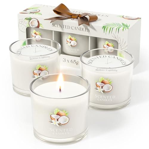 Stress Relief Scented Candle Gift Set, Pink + Purple + White