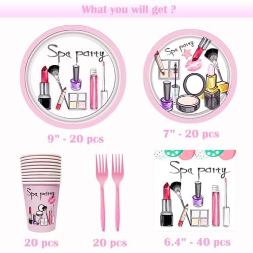 Refined Spa Party Decor Kit for Girls Makeup Spa Day Birthday
