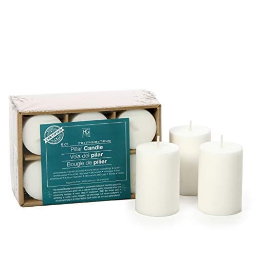 Hosley White Unscented 2x3 High Pillar Candles, Set of 6 O4