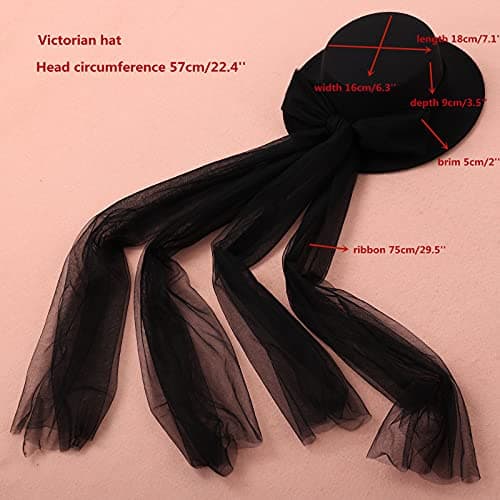 COSDREAMER Black & White Gothic Steampunk Top Hat for Party