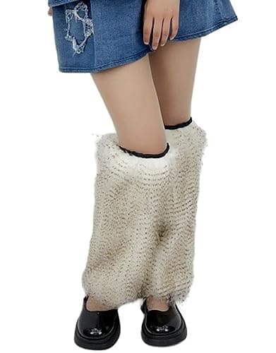 Solyinne Faux Fur Leg Warmers for Women Party Accessory Set