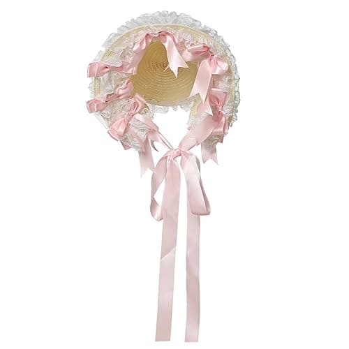 COSDREAMER Lace Flowers Victorian Bonnets for Girls & Women