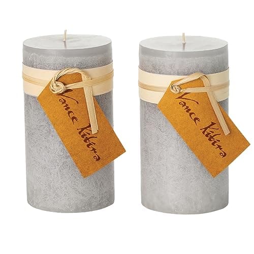 Sullivans Vance Kitira 6-Inch Off-White Unscented Pillar Candles Set of 2