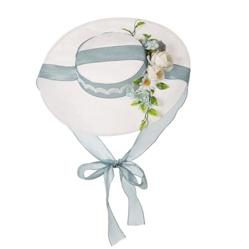 COSDREAMER Victorian Floral Flat Hat for Women and Girls