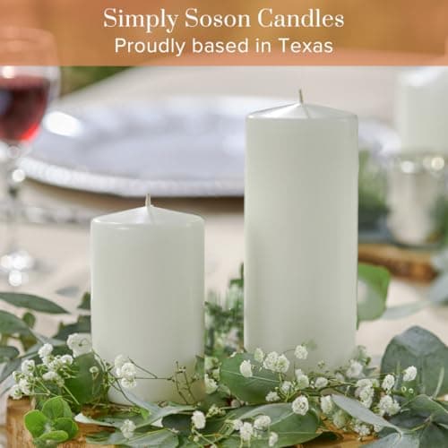 Simply Soson White Pillar Candles, Set of 6, 2.5x6 Inch