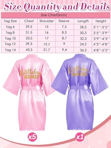 Sintuff 24 Pcs Kids Spa Party Supplies: 6 Robes, 6 Tote Bags, 6 Headbands, 6 Masks for Girls