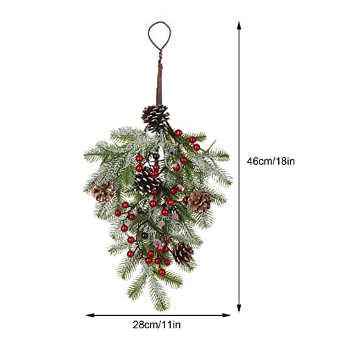 Artificial Christmas Teardrop Swag for Pine Branches and Door Décor