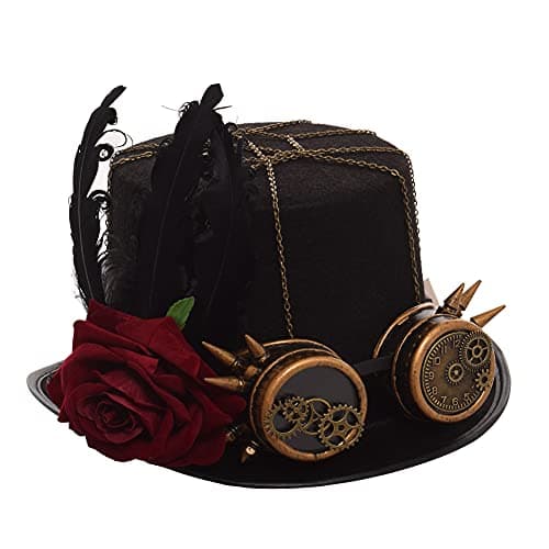 GRACEART Steampunk Top Hats with Goggles for All