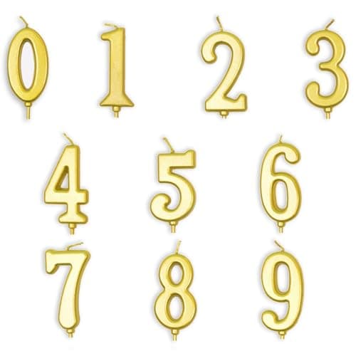 Happy Birthday Cake Candles & Party Decorations, Gold Wedding Anniversary Topper