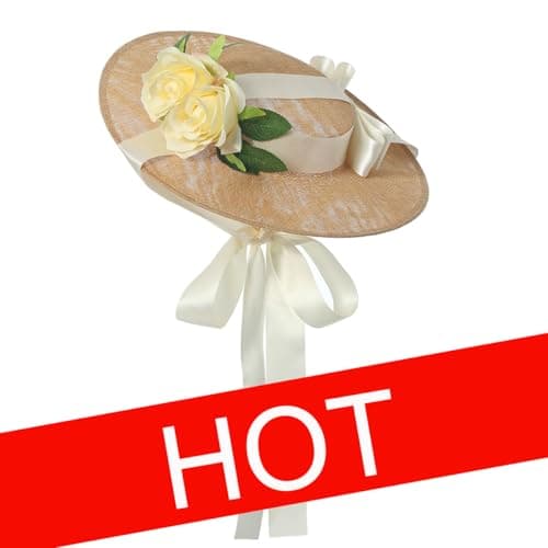 COSDREAMER Victorian Floral Flat Hat for Women and Girls