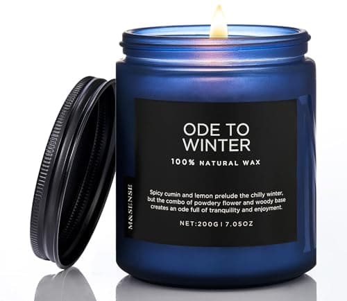 Soy Amber & Sandalwood Candle 19.4oz, 110hr Long Lasting Housewarming Gift