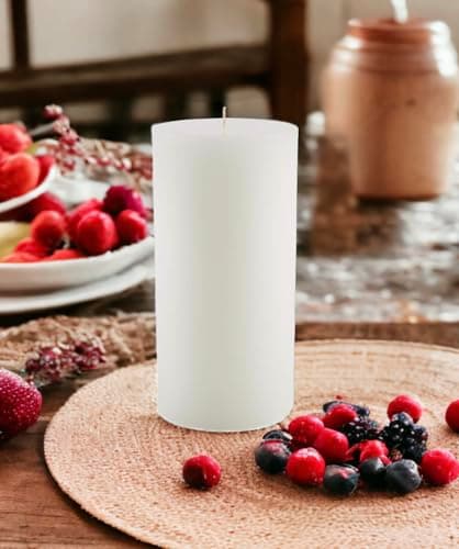 Premium Unscented White Pillar Candle for Home, Weddings, and Gifts for Women
