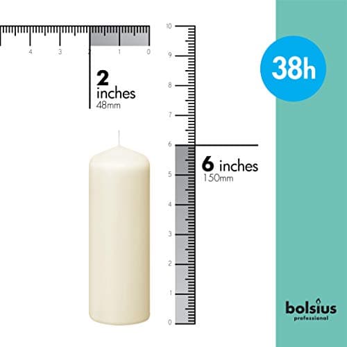 BOLSIUS Ivory Pillar Candles – 2x6 Unscented Set of 20 – Dripless, Smokeless, Clean Burning Decorative Candles
