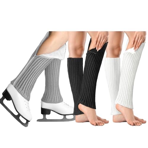 Women's Ice Skating Leg Warmers with Zipper for Figure Skating