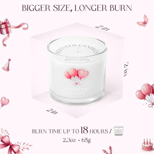 Stress Relief Scented Candle Gift Set, Pink + Purple + White