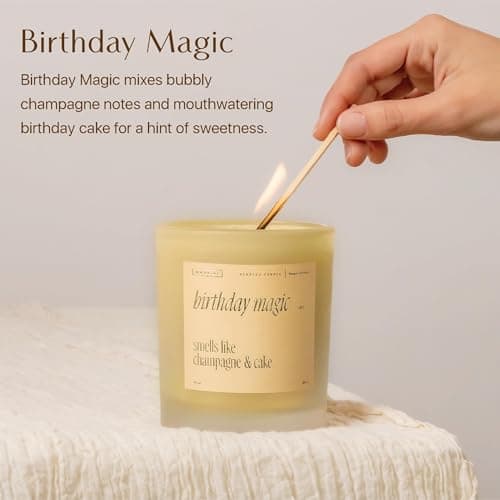 Benevolence LA Birthday Magic Candles | 40-50 Hour Burn, Smells Like Champagne & Cake