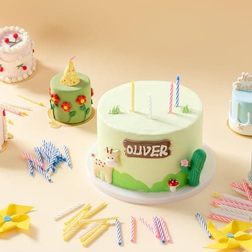 MTLEE Spiral Birthday Candles 4 Color, 288 Pcs for Cake Decorations