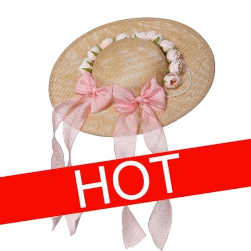 COSDREAMER Victorian Floral Flat Hat for Women and Girls