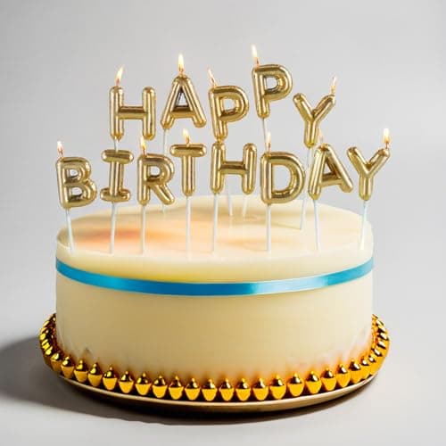 Gold Birthday Balloon Candles - 13 Pieces, 2.25"