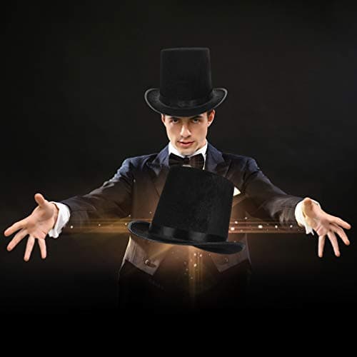 GEMVIE Vintage Style Felt Top Hat for Costume Parties