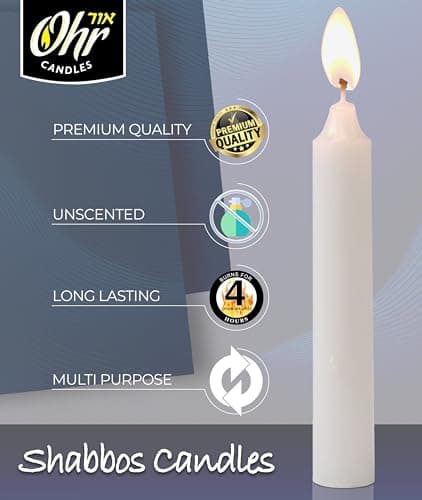 Ohr 4 Hour Ner Mitzvah Shabbat Candles - 72 Count