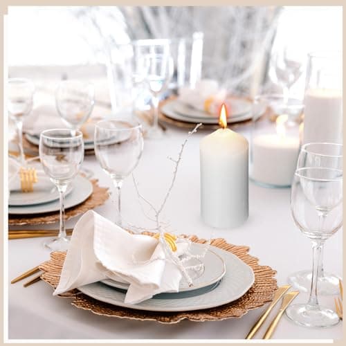 MTLEE Set of 40 White 2x4 Inch Dripless Unscented Large Burn Clean Smokeless Dinner candles