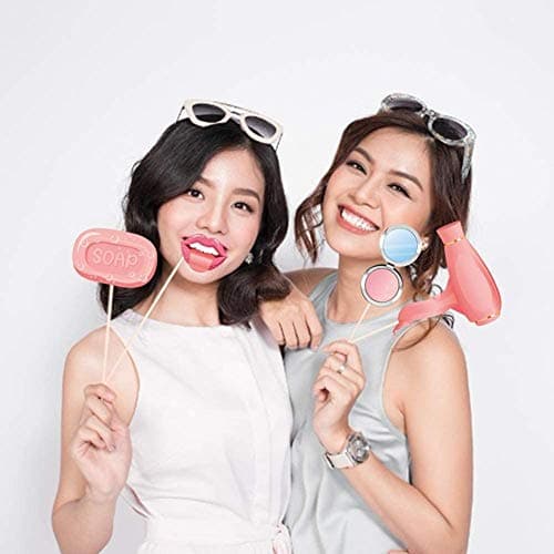 Spa Photo Booth Props with Stick for Women and Girls