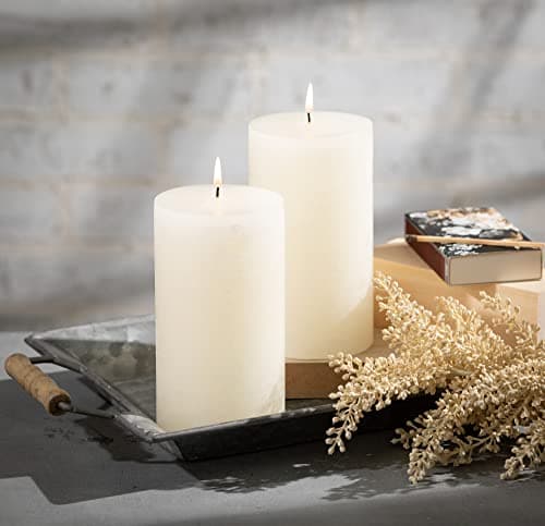 Sullivans Vance Kitira 6-Inch Off-White Unscented Pillar Candles Set of 2