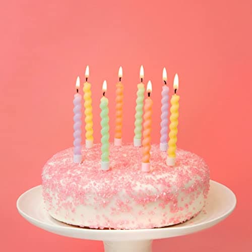 Pastel Birthday Candles - Colorful Decorations for Birthdays, Parties & Showers - 8 Pack