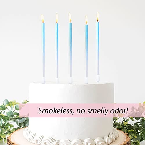 Gradient Blue Birthday Candles for Birthday Celebration