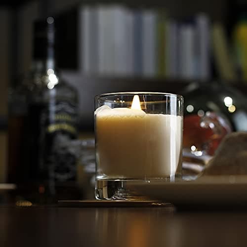 10oz Old-Fashioned Whiskey Glass 8oz Soy Wax Jar Candle, 35hr Long Burn