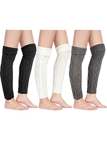 Satinior Women's Cable Knit Leg Warmers for Winter