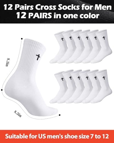 Shihanee Men's Religious Cross Crew Socks Christian Gifts