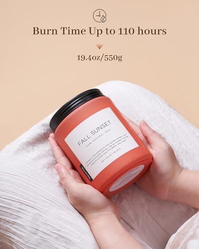 Soy Amber & Sandalwood Candle 19.4oz, 110hr Long Lasting Housewarming Gift