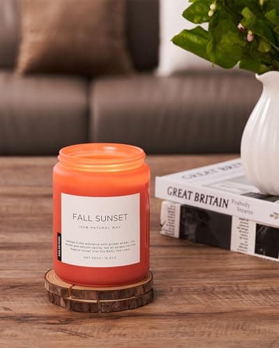 Soy Amber & Sandalwood Candle 19.4oz, 110hr Long Lasting Housewarming Gift