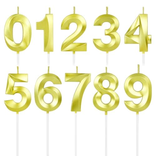 BEAN LIEVE Number Birthday Candles (Champagne Gold)