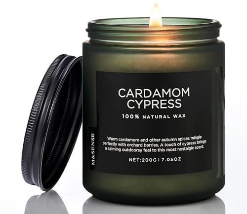 Soy Amber & Sandalwood Candle 19.4oz, 110hr Long Lasting Housewarming Gift